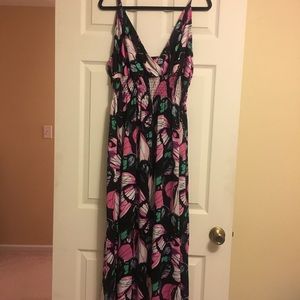 Butterfly Maxi dress with Vibrant colors EUC